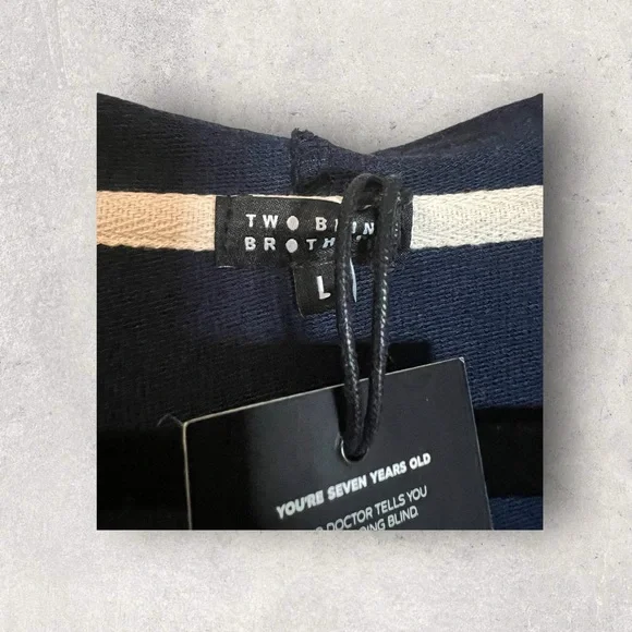 A Navy blue zippered hoodie by Two Blind Brothers in size large - Picture 3 of 10